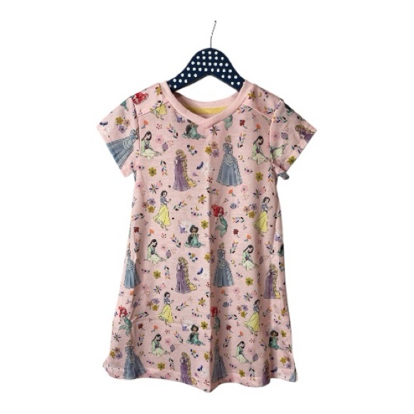 Disney Princess Pink Floral Short-Sleeved Nightgown Pajamas, Size 4 New - Picture 1 of 6